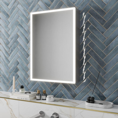 Affine Bathroom Led Mirror Cabinet Illuminated Demister Pad Shaver Socket 700 X 500mm from B&Q