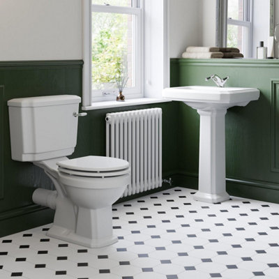 Affine Bathroom Suite Close Coupled Toilet & Sink Basin Traditional Cloakroom from B&Q
