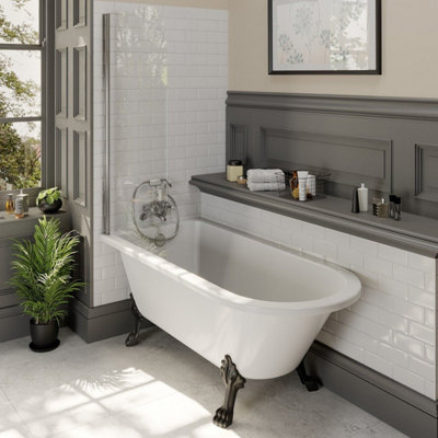 Affine Freestanding 1500mm Bath Tub Traditional Single Ended Bathroom Dragon Feet from B&Q