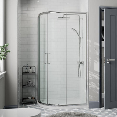 Affine 1200 X 800mm Left Hand Offset Quadrant Shower Enclosure Framed 8mm Safety Glass from B&Q