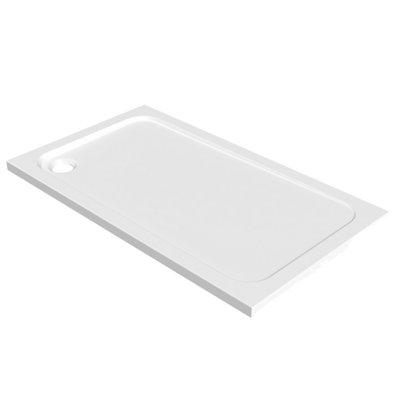 Affine Modern Rectangle Shower Tray 1200 X 800mm Low Profile Slimline Lightweight White from B&Q