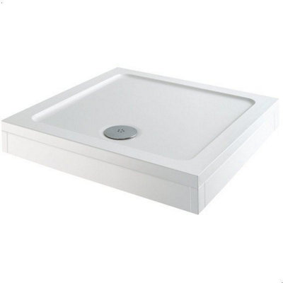 Affine Modern Square Shower Tray 900 X 900mm Easy Plumb Slimline Lightweight White from B&Q