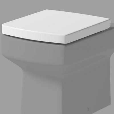 Affine Replacement Square Soft Close Toilet Seat Quick Release Top Fix Hinges Wc White from B&Q