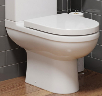 Affine Bathroom Toilet Seat Wc Soft Close White Top Fixing Easy Fit Chrome Hinges from B&Q