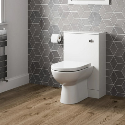 Affine Bathroom Concealed Cistern Wc Toilet Unit Only 500 X 300mm Gloss White Flat Pack from B&Q