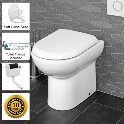 Affine Btw Back To Wall Toilet Wc Pan Soft Close Seat Concealed Cistern Floor Fix Kit from B&Q