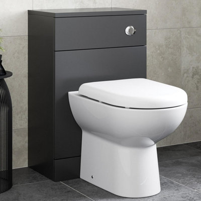 Affine Black Back To Wall Toilet Unit 500 X 300mm from B&Q