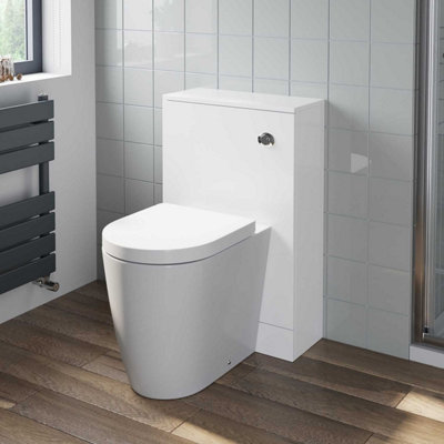 Affine 500mm Back To Wall Btw Bathroom Toilet Furniture Unit Pan Soft Close Seat White from B&Q