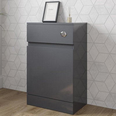 Affine Grey Gloss Back To Wall Toilet Unit500 X 320mm from B&Q