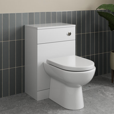 Affine Back To Wall Toilet Unit Bathroom Concealed Cistern Mdf Wc 500X300mm White Gloss from B&Q
