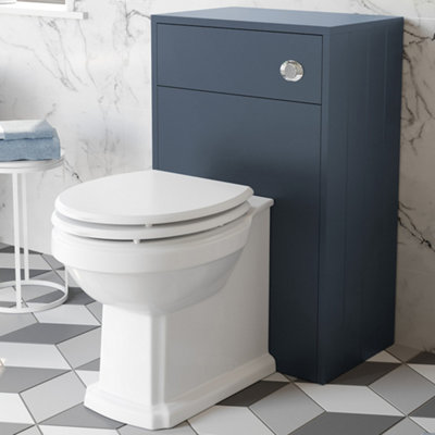 Affine Traditional Back To Wall Toilet Unit Cistern Seat Blue 500mm Btw Bathroom from B&Q