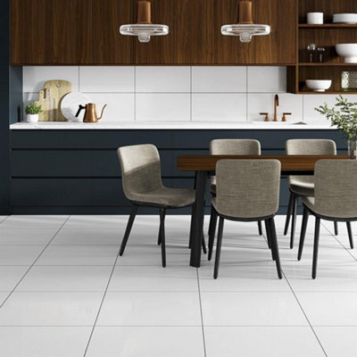 Amiata Sparkle White Porcelain Wall & Floor Tiles 300 X 600mm from B&Q