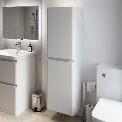 B&Q -  Bathroom Cabinet Cupboard Furniture Tall Storage Unit Tallboy Shelves Soft Close