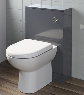 Affine Bathroom Grey Gloss Back To Wall Btw Unit Only (Toilet Not Included) Modern from B&Q