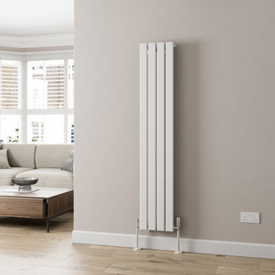 Radilux White Designer Radiator Vertical Flat Panel Rads Single Panel 1600X300mm 11.43Kg
