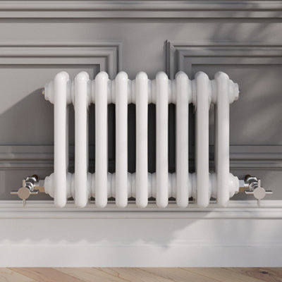 B&Q -  300X425mm Traditional Colosseum Horizontal Triple Bar Column Radiator White