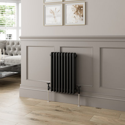 B&Q -  Traditional Colosseum Horizontal Triple Bar Column Radiator 600X425mm Black