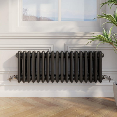 B&Q -  Traditional Colosseum Horizontal Triple Bar Column Radiator 300X830mm Black