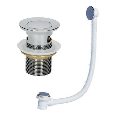 Affine Bathroom Basin Sink Press Top Slotted Waste & Quick Clac Chrome Bath Waste Pack Size 1
