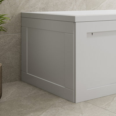 Affine Bath End Panel For Storage Bathroom Straight Baths Modern Mdf Gloss White 660mm from B&Q