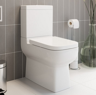 Affine Close Coupled Back To Wall Rimless Toilet Ceramic Cistern Pan & Soft Close Seat from B&Q