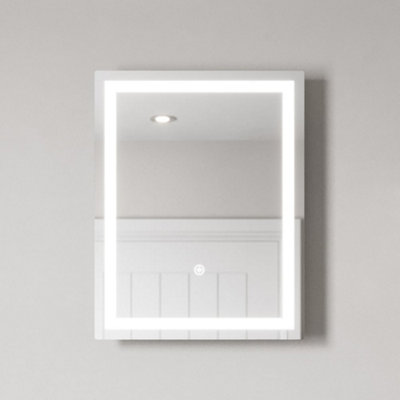 B&Q -  390 X 500mm Bathroom Mirror Led Lights Wall Mounted Battery Power Touch Sensor