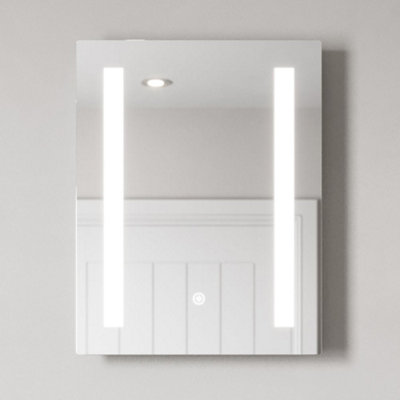 Affine 390 X 500Mm Bathroom Mirror Led Lights Wall Mounted Mains Power Touch Sensor Size 4.1 B&Q