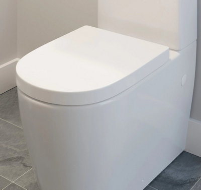 Affine White D Shape Toilet Seat Top Fix Soft Close Hinges Bathroom Cloakroom Modern