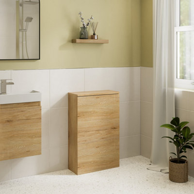 Affine 500mm Bathroom Toilet Btw Back To Wall Unit Only Cloakroom Furniture Modern Oak from B&Q