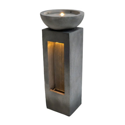 B&Q -  Outdoor Water Feature Garden Fountain Led Plug-In Pump Serenity Falls