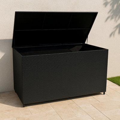 Monstershop Serafina Rattan Cushion Storage Box 996L - Black