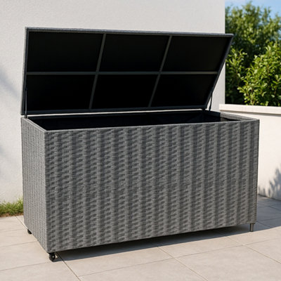 Monstershop Grey Rattan Cushion Storage Box 996L