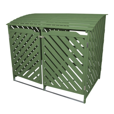 MonsterShop Sage Green Double Wheelie Bin Storage from B&Q