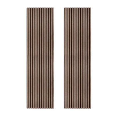 MonsterShop Acoustic Slat Wall Panels X 2Dark Walnut from B&Q