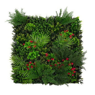 B&Q -  Artificial Plant Wall Panel 100 X 100Cm Mira Living Foliage Greenery Tiles Indoor Outdoor Weather & Uv Resistant