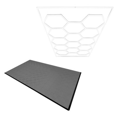 MonsterShop Hexagon Led Light & Vented Garage Floor Tiles X 120 With EdgesGrey from B&Q