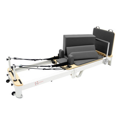 MonsterShop Pilates Reformer Machine Aluminium Frame Multifunctional Portable Folding from B&Q