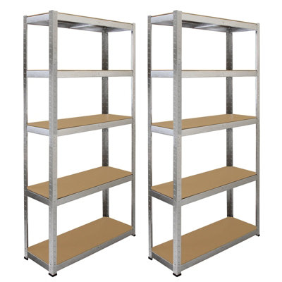 MonsterShop Monster Racking Galwix Steel Garage Shelving 175Kg Shelf 180 X 30 X 180Cm Heavy Duty Rack Shelves 5 Tier Galvanised from B&Q