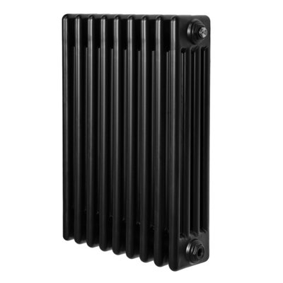 MonsterShop Traditional 4 Column Radiator 600mm X 425mm Modern Central Heating Heater Matt Black from B&Q