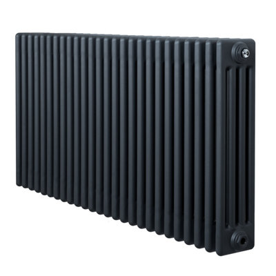 MonsterShop Traditional 4 Column Radiator 600mm X 1190mm Modern Central Heating Heater Matt Anthracite Grey from B&Q