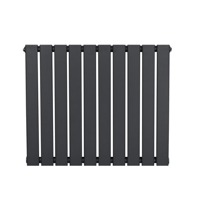 Monstershop Anthracite/Grey Flat Single Column Radiator 600Mm X 700Mm Modern Designer Single Panel B&Q