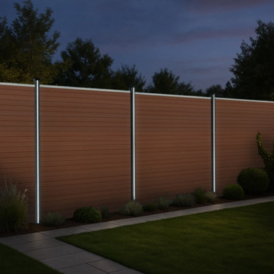 MonsterShop Composite Fence Panels Kit X 9 & Posts X 10 SetBrown from B&Q