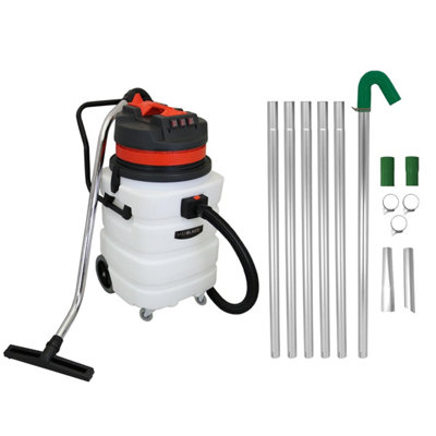 B&Q -  Gutter Cleaning System 90L Wet & Dry Hoover & 24Ft Gutter Vacuum Pole Kit
