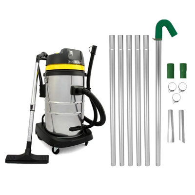 MonsterShop Gutter Cleaning System 50L Wet & Dry Hoover & 24Ft Gutter Vacuum Pole Kit