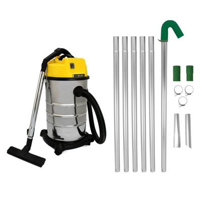 B&Q -  Gutter Cleaning System 30L Wet & Dry Hoover & 24Ft Gutter Vacuum Pole Kit
