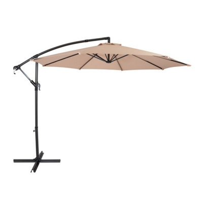 MonsterShop Cantilever Parasol 3M Beige Garden Banana Hanging Umbrella from B&Q
