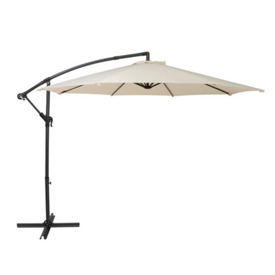 MonsterShop Cantilever Parasol 3M Cream Garden Banana Hanging Umbrella from B&Q