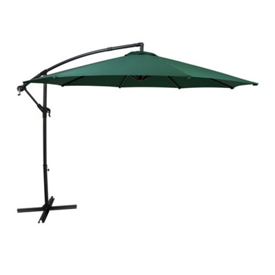 MonsterShop Cantilever Parasol 3M Green Garden Banana Hanging Umbrella from B&Q