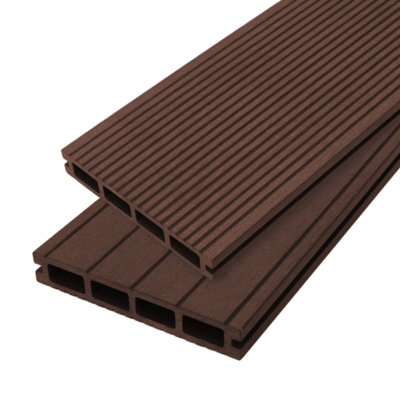Monstershop Brown Composite Wpc Decking Boards X Reversible Size 5