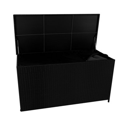MonsterShop Rattan Garden Storage Box 700L Black from B&Q
